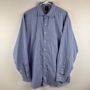 Brooks Brothers Mens Non Iron Supima Cotton Check Dress Shirt 17 34/35